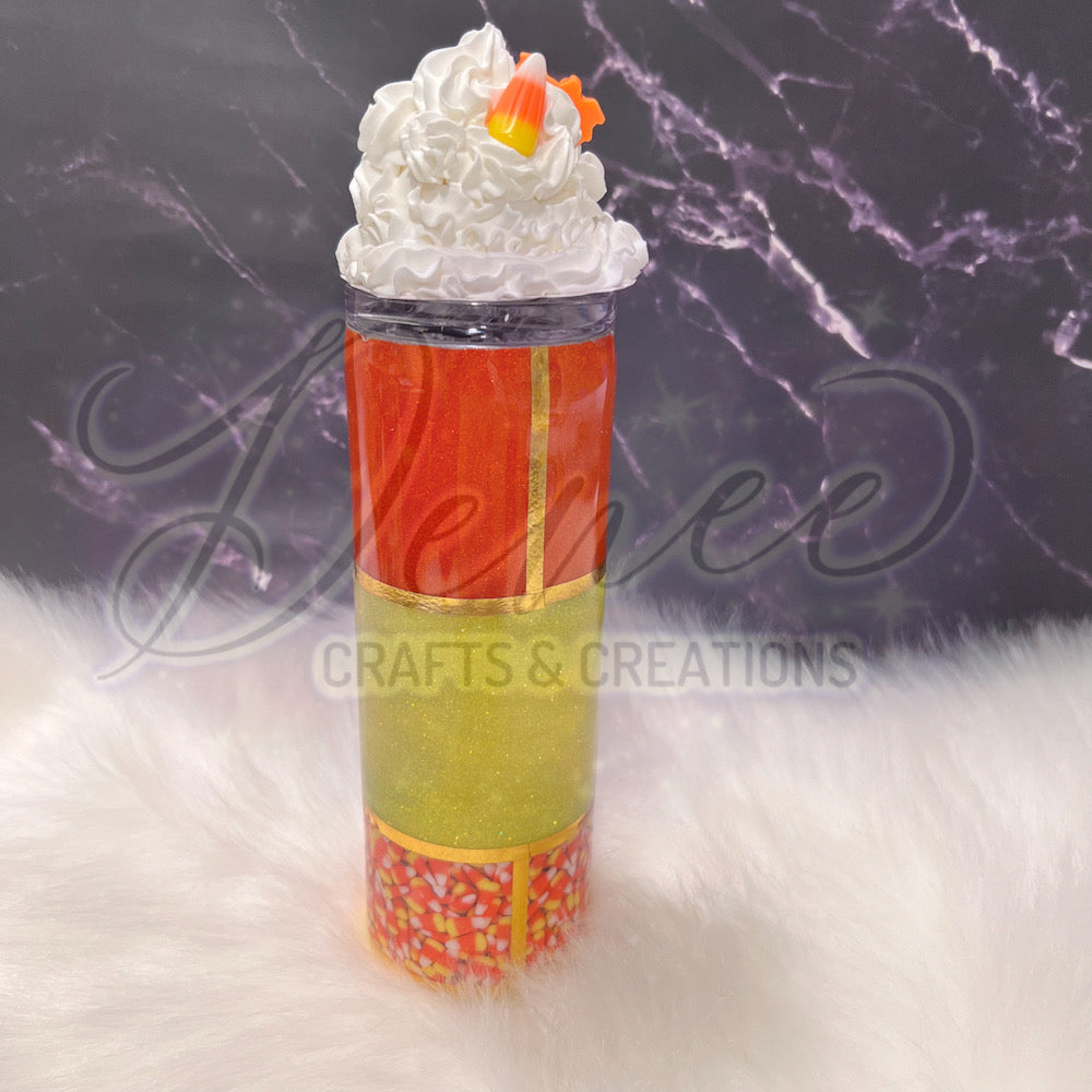 Candy Corn Lover 20 oz Tumbler with Whipped removable Lid