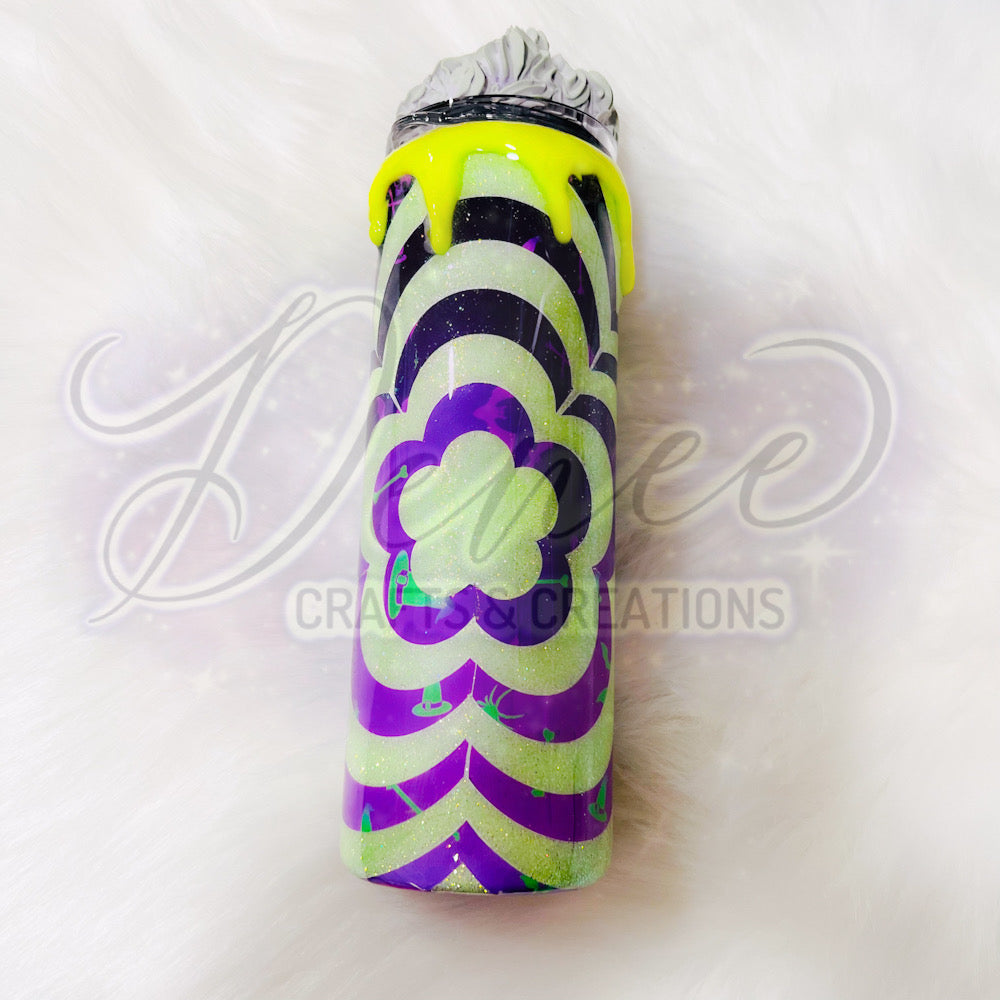 Spooky Clover 20oz tumbler with drip and whipped topper