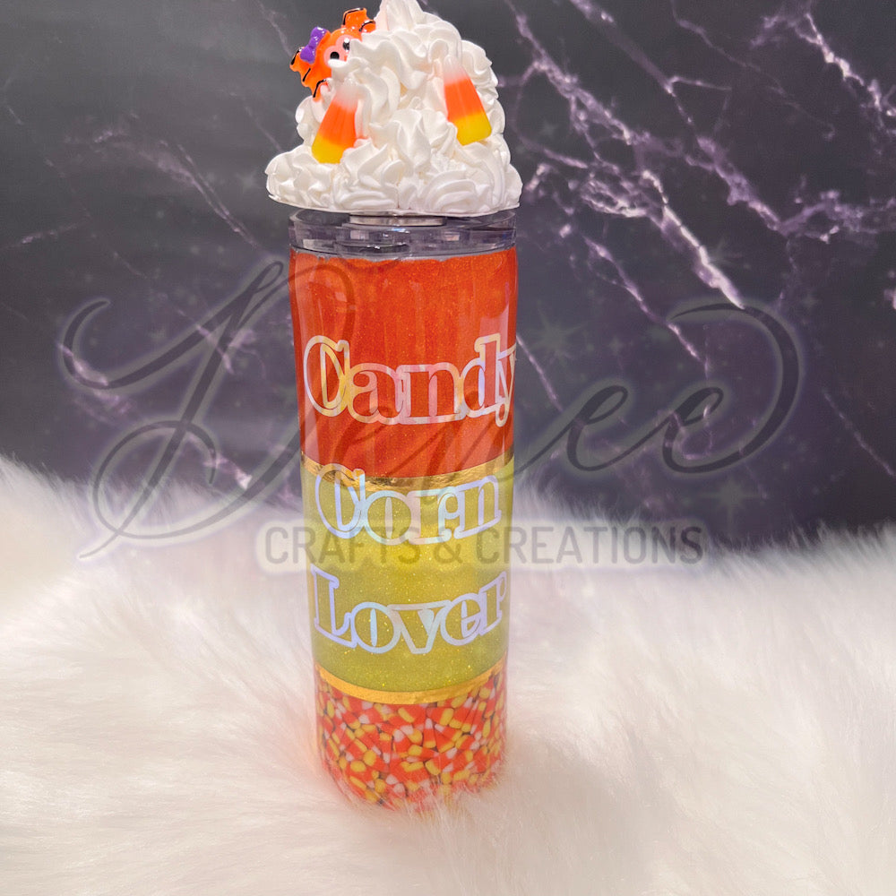 Candy Corn Lover 20 oz Tumbler with Whipped removable Lid