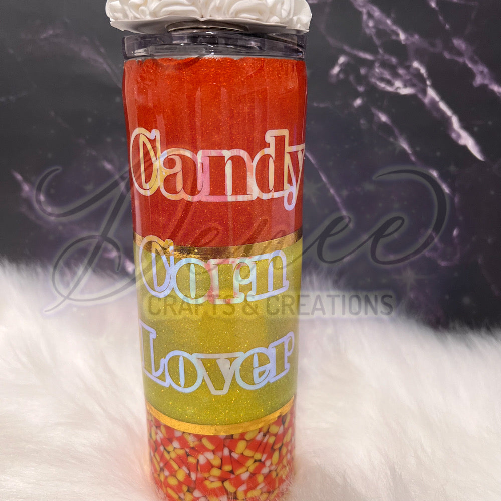 Candy Corn Lover 20 oz Tumbler with Whipped removable Lid